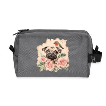 Mops und Rotkehlchen - Recycelte Kulturtasche - Anthrazit - Vorne