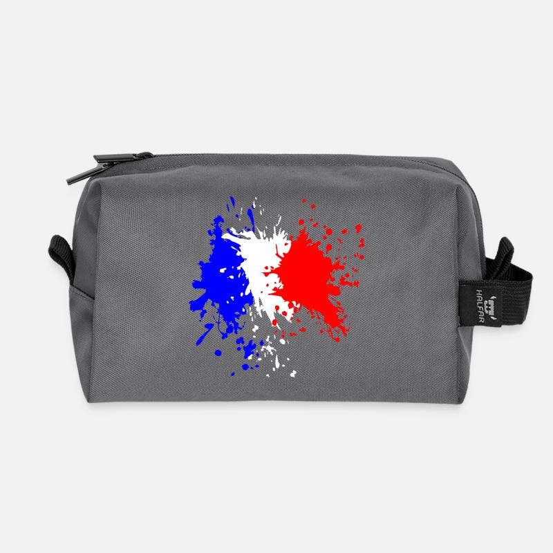Frankreich Flagge Splash - Recycelte Kulturtasche - Anthrazit