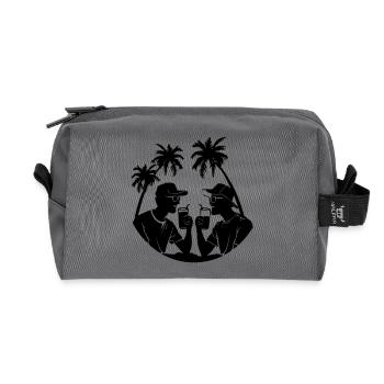 Palmen Party Urlaub Silhouette - Recycelte Kulturtasche - Anthrazit - Vorne