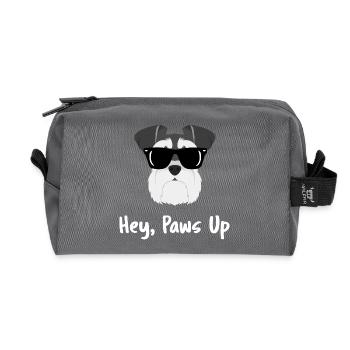 Cool Schnauzer Sunglasses Hey Paws Up Slogan - Recycled Toiletry Zip Bag - anthracite - Front