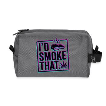 BBQ, SMOKe, Grillmeister Shirt für Grillfans - Recycelte Kulturtasche - Anthrazit - Vorne