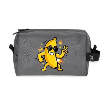 Banane mit Sonnenbrille - Recycelte Kulturtasche - Anthrazit - Vorne