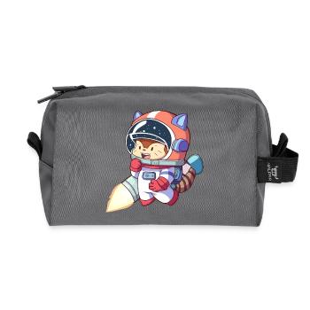Katzenastronaut im Weltraumanzug - Recycelte Kulturtasche - Anthrazit - Vorne