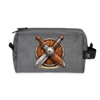 Bouclier et Épées Viking - Trousse de toilette en tissu recyclé - anthracite - Devant