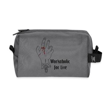 Workaholic for live - Recycelte Kulturtasche - Anthrazit - Vorne