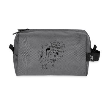 down with the patriarchy goose - Recycled Toiletry Zip Bag - anthracite - Front
