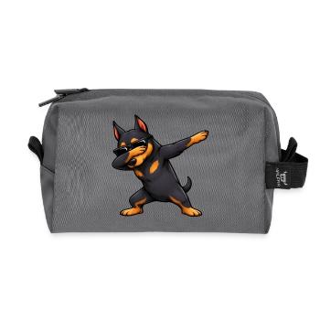 Doberman de taponage - Trousse de toilette en tissu recyclé - anthracite - Devant