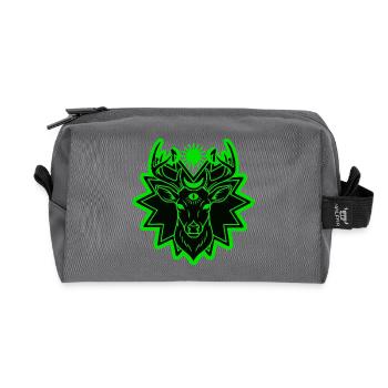 Mystic Deer: Wächter der geometrischen Natur - Recycelte Kulturtasche - Anthrazit - Vorne