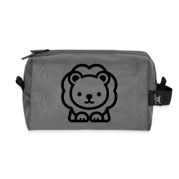 lion - Trousse de toilette en tissu recyclé - anthracite - Devant