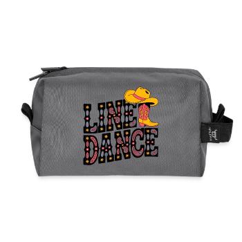 Neon Cowboy Boots Pattern - Recycled Toiletry Zip Bag - anthracite - Front