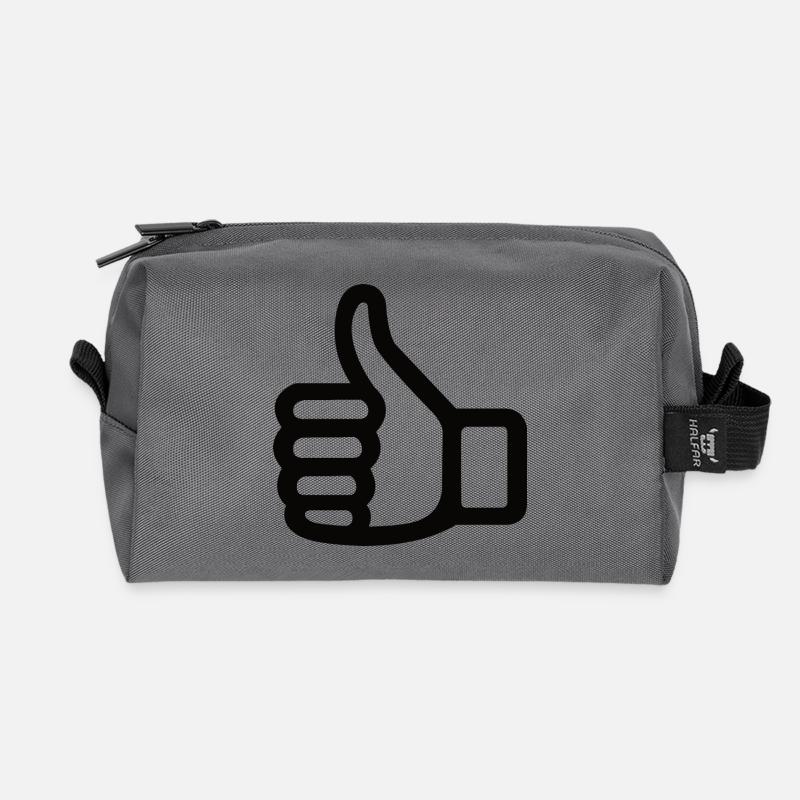 Daumen Hoch Handzeichen – Thumbs Up Symbol - Recycelte Kulturtasche - Anthrazit
