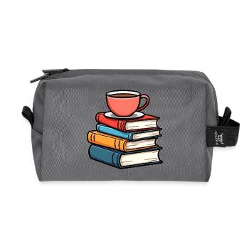 Books - Recycled Toiletry Zip Bag - anthracite - Front
