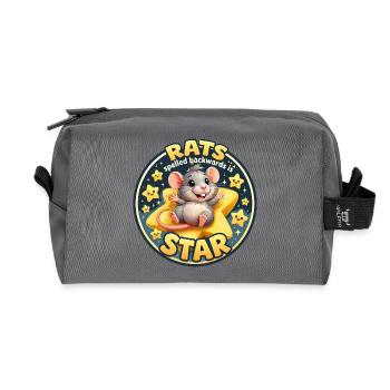 Pet Rat: The Little Kawaii Star - Recycled Toiletry Zip Bag - anthracite - Front