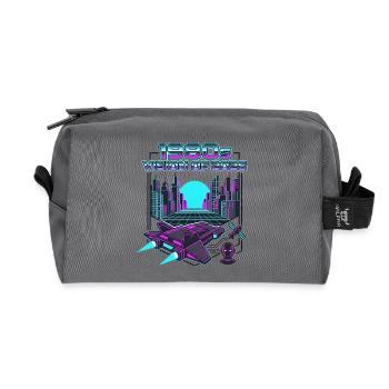 1980s Version Of 2026 - Recycled Toiletry Zip Bag - anthracite - Front