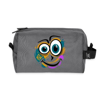 Drôle de visage éclaboussé - Trousse de toilette en tissu recyclé - anthracite - Devant
