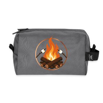 Lagerfeuer mit Marshmallows Camping Motiv  - Recycelte Kulturtasche - Anthrazit - Vorne