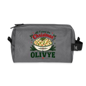 All I Want for Christmas is Olivye - Recycled Toiletry Zip Bag - anthracite - Front