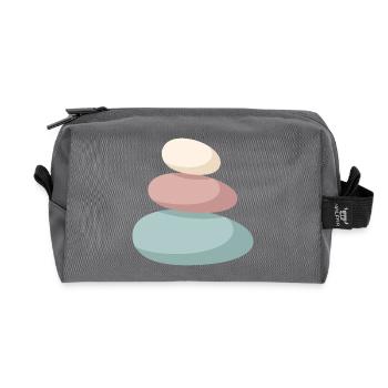Pastel Stone Stack - Recycled Toiletry Zip Bag - anthracite - Front