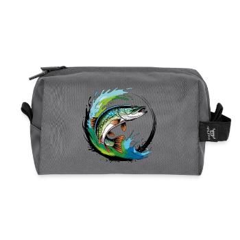 Pêche au brochet - Trousse de toilette en tissu recyclé - anthracite - Devant