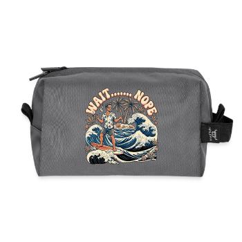 Wait Nope - Recycled Toiletry Zip Bag - anthracite - Front