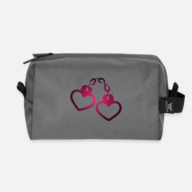 Handschelle Herz - Recycelte Kulturtasche - Anthrazit