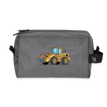 Machine de construction à chargeuse sur pneus - Trousse de toilette en tissu recyclé - anthracite - Devant