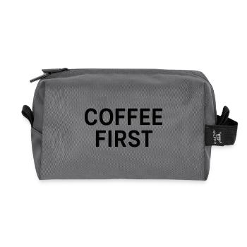 Kaffeepause Motiv Druck - Recycelte Kulturtasche - Anthrazit - Vorne