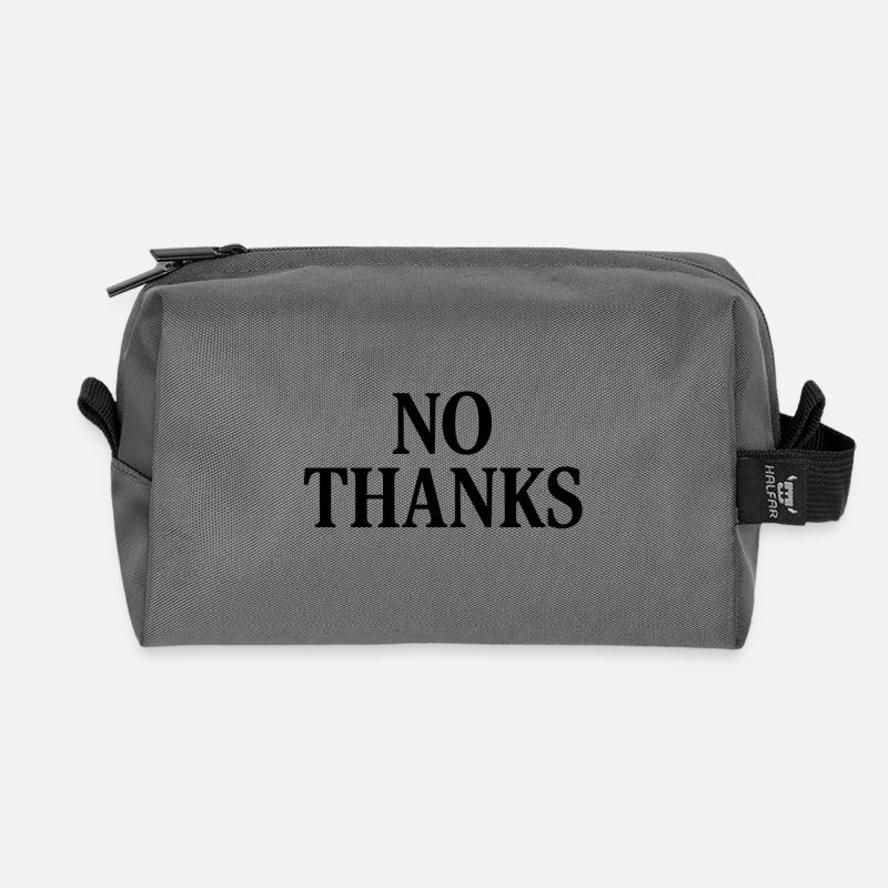 no thanks - Recycled Toiletry Zip Bag - anthracite