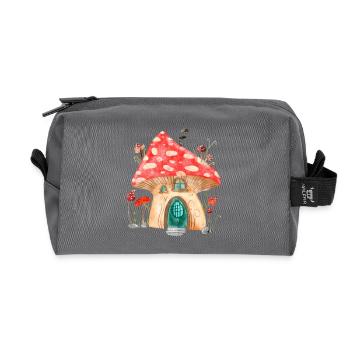 Maison champignon - Trousse de toilette en tissu recyclé - anthracite - Devant