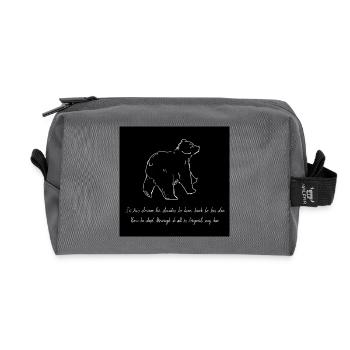 Sleepwalking bear turning back to his den - Recycled Toiletry Zip Bag - anthracite - Front