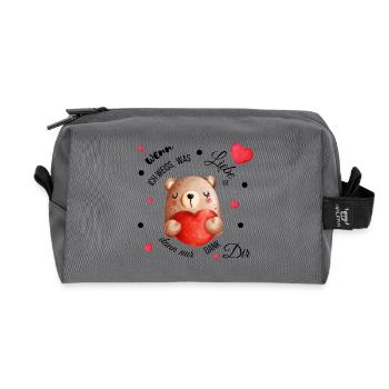 Liebe - Recycelte Kulturtasche - Anthrazit - Vorne