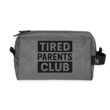 Tired Parents Club Schwarz  - Recycelte Kulturtasche - Anthrazit - Vorne