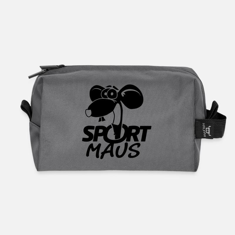 Sportmaus negative - Recycled Toiletry Zip Bag - anthracite