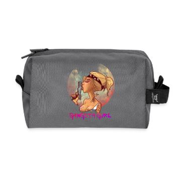 gangsta girl - Recycled Toiletry Zip Bag - anthracite - Front