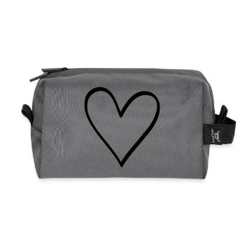 Symbole du coeur amour amitié cadeau de vie - Trousse de toilette en tissu recyclé - anthracite - Devant