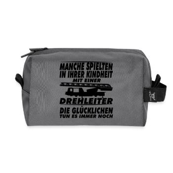 Manche spielten in ihrer Kindheit mit drehleiter - Recycelte Kulturtasche - Anthrazit - Vorne