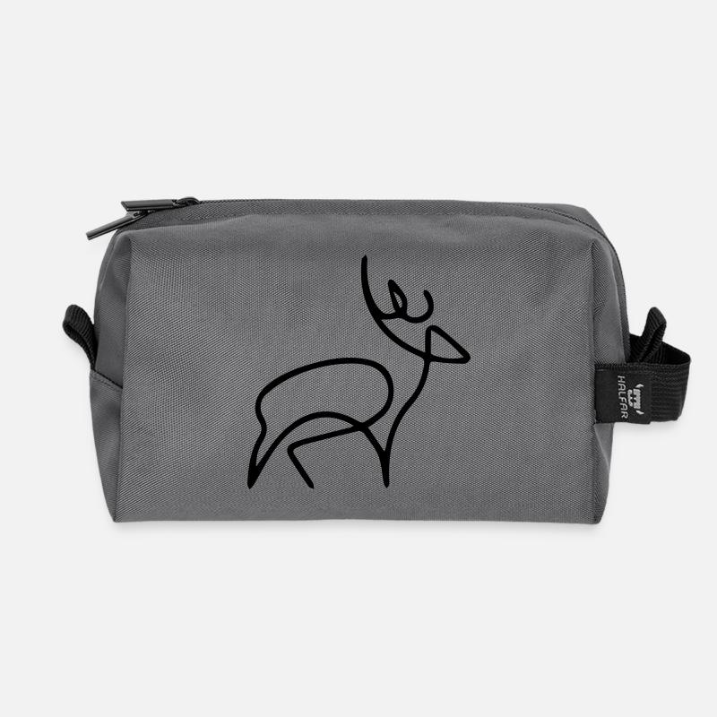 cerfs oneline - Trousse de toilette en tissu recyclé - anthracite