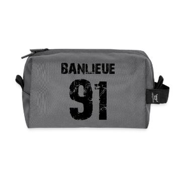 banlieue 91 - Recycled Toiletry Zip Bag - anthracite - Front