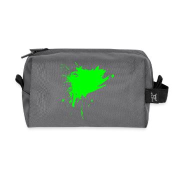 Fleck Bürste Farbe Gespritzt hellgrün Schmutz Grün - Recycelte Kulturtasche - Anthrazit - Vorne