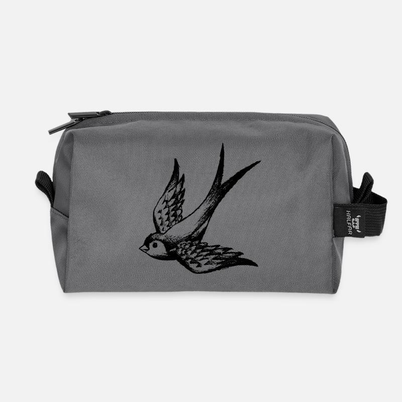 schwalbe swallow vogel flügel sommer - Recycelte Kulturtasche - Anthrazit