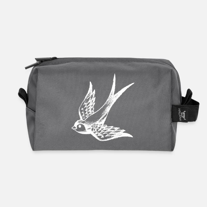 schwalbe swallow vogel flügel sommer - Recycelte Kulturtasche - Anthrazit