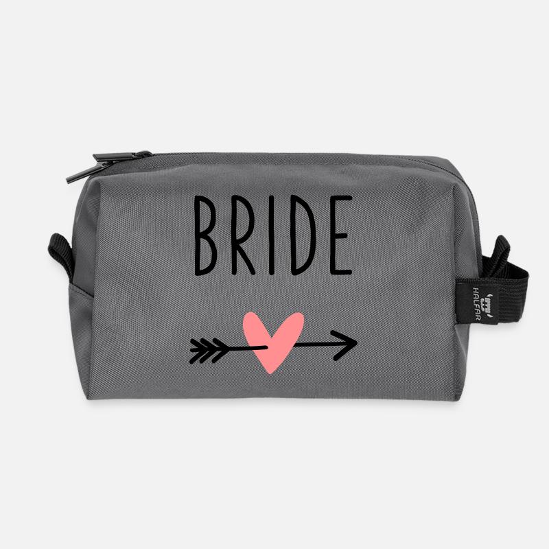 Bride Herz Amor Pfeil Junggesellenabschied - Recycelte Kulturtasche - Anthrazit