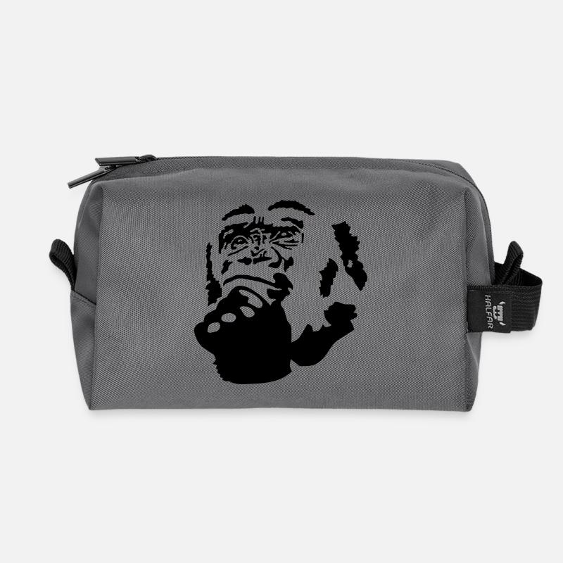 Affe - Recycelte Kulturtasche - Anthrazit