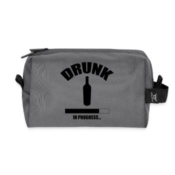 Drunk in progress... - Recycled Toiletry Zip Bag - anthracite - Front