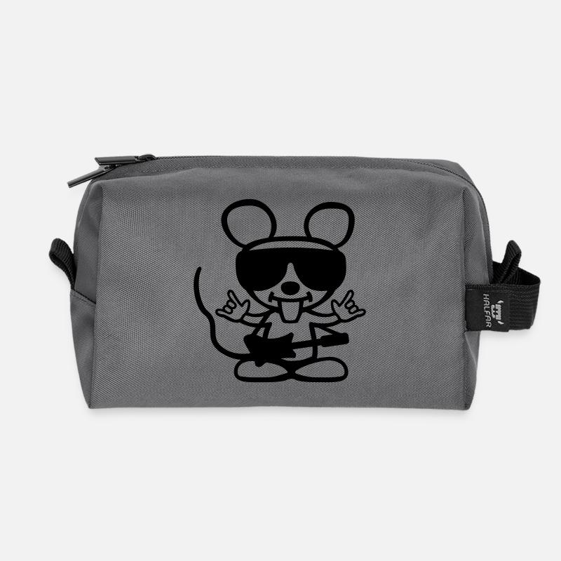 Coole Rock Maus - Recycelte Kulturtasche - Anthrazit
