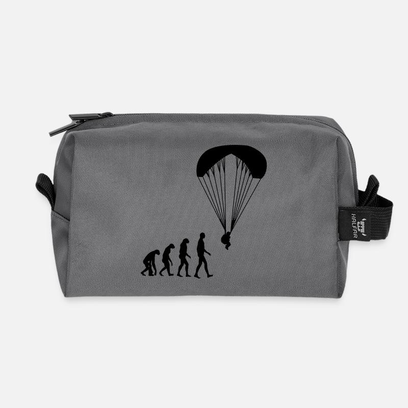 Gleitschirmfliegen / Gleitschirm / Paragliding / - Recycelte Kulturtasche - Anthrazit