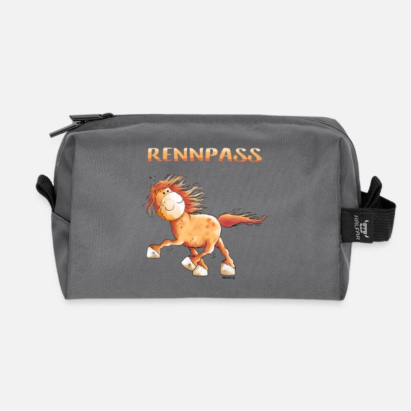 Rennpass Islandpferd - Comic - Fun - Recycelte Kulturtasche - Anthrazit