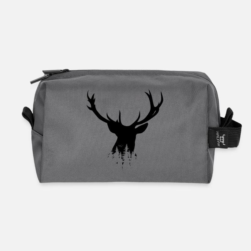 hirsch geweih deer forest symbol portrait Wald - Recycelte Kulturtasche - Anthrazit