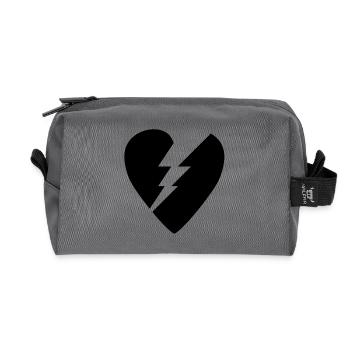 Schwarzes Herz Gebrochen Logo - Recycelte Kulturtasche - Anthrazit - Vorne