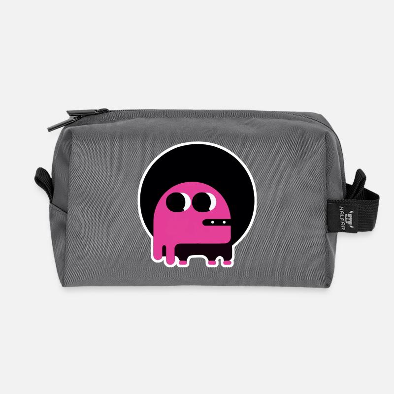 Niedliches pinkes Afro-Monster | Retro Funky Creature - Recycelte Kulturtasche - Anthrazit